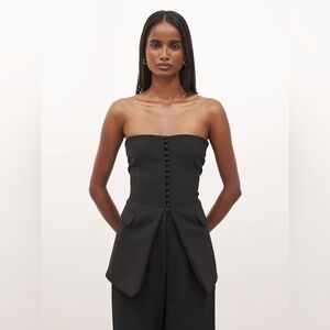 NWOT Because of Alice Strapless Button Top